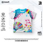 Kids' Colorful Badminton Print Dry-Fit Sports Jersey