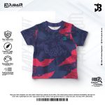 Navy Blue & Red Abstract Design Tshirt for Boys