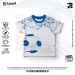 Kids' White & Blue Football Theme Dry-Fit Sports Jersey